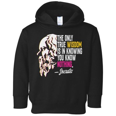 Ancient Greek Philosophy Quote The Only True Wisdom Socrates Toddler Hoodie