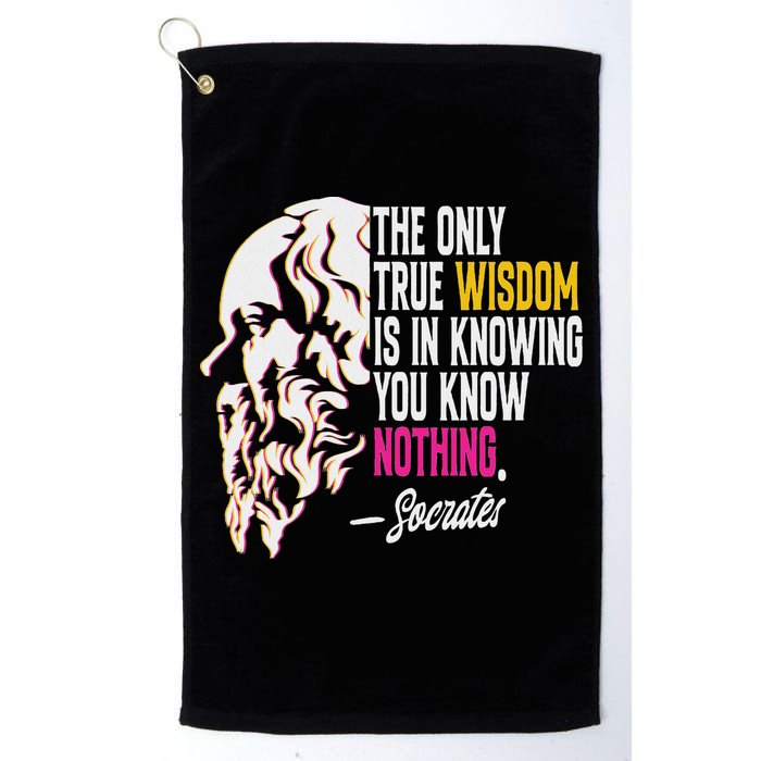 Ancient Greek Philosophy Quote The Only True Wisdom Socrates Golf Towel