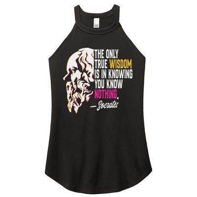 Ancient Greek Philosophy Quote The Only True Wisdom Socrates Women's Perfect Tri Rocker Tank