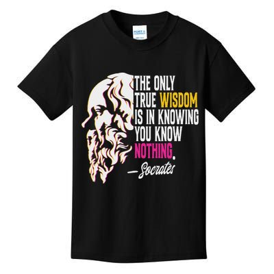 Ancient Greek Philosophy Quote The Only True Wisdom Socrates Kids T-Shirt