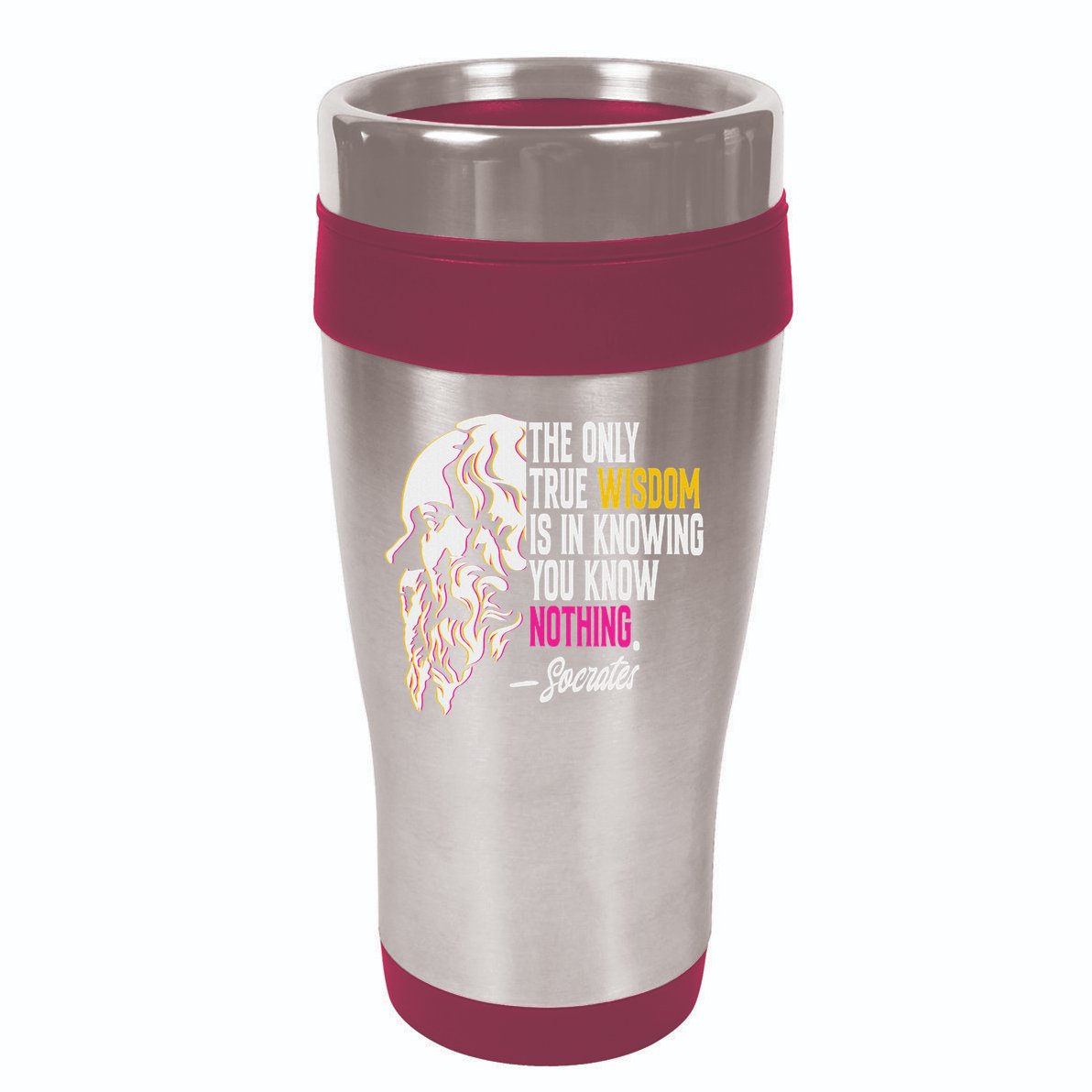 Ancient Greek Philosophy Quote The Only True Wisdom Socrates 16oz Travel Tumbler