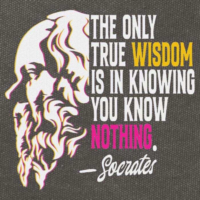 Ancient Greek Philosophy Quote The Only True Wisdom Socrates Cotton Canvas Backpack