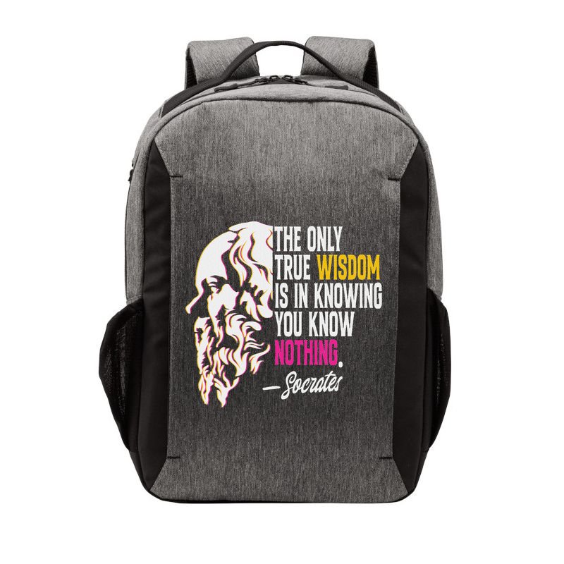 Ancient Greek Philosophy Quote The Only True Wisdom Socrates Vector Backpack