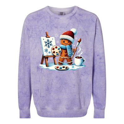 Artist Gingerbread Painter Art Teacher Student Christmas Colorblast Crewneck Sweatshirt