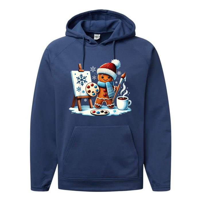 Artist Gingerbread Painter Art Teacher Student Christmas Performance Fleece Hoodie