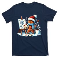 Artist Gingerbread Painter Art Teacher Student Christmas T-Shirt