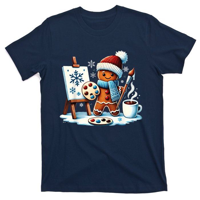 Artist Gingerbread Painter Art Teacher Student Christmas T-Shirt