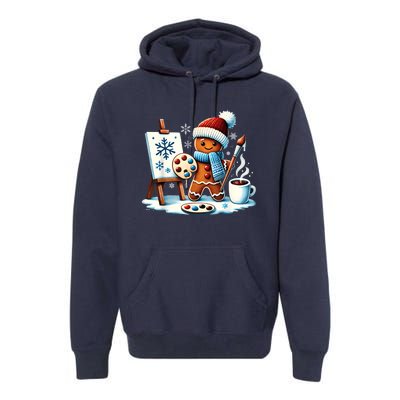 Artist Gingerbread Painter Art Teacher Student Christmas Premium Hoodie