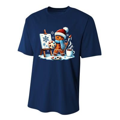 Artist Gingerbread Painter Art Teacher Student Christmas Performance Sprint T-Shirt