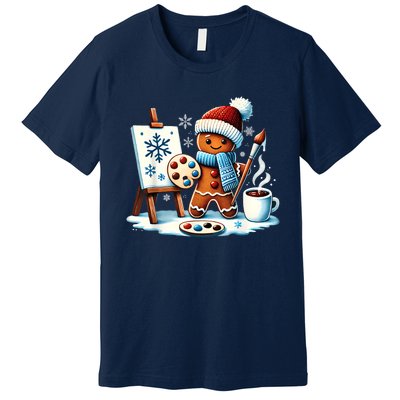 Artist Gingerbread Painter Art Teacher Student Christmas Premium T-Shirt