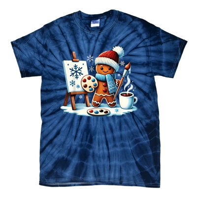 Artist Gingerbread Painter Art Teacher Student Christmas Tie-Dye T-Shirt