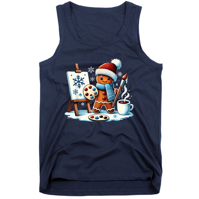 Artist Gingerbread Painter Art Teacher Student Christmas Tank Top