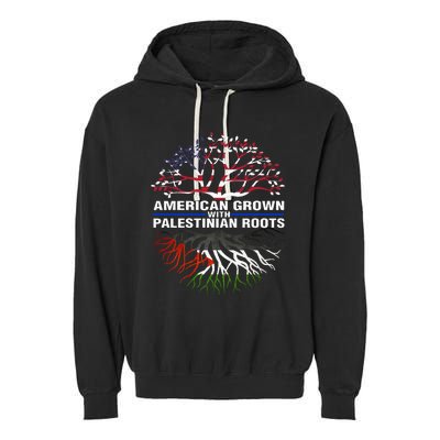 American Grown Palestinian Roots Palestine Flag Garment-Dyed Fleece Hoodie