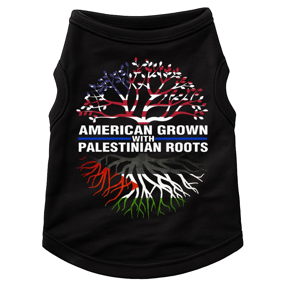 American Grown Palestinian Roots Palestine Flag Doggie Tank