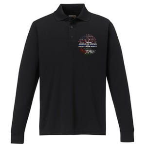 American Grown Palestinian Roots Palestine Flag Performance Long Sleeve Polo