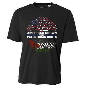 American Grown Palestinian Roots Palestine Flag Cooling Performance Crew T-Shirt