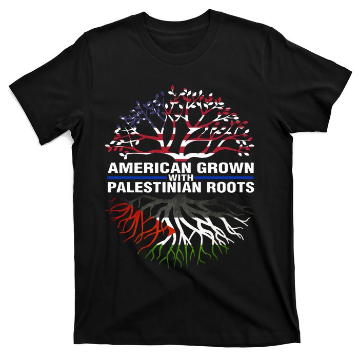 American Grown Palestinian Roots Palestine Flag T-Shirt