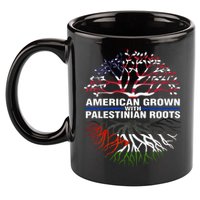 American Grown Palestinian Roots Palestine Flag 11oz C Handle Ceramic Mug