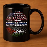 American Grown Palestinian Roots Palestine Flag 11oz C Handle Ceramic Mug