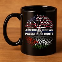 American Grown Palestinian Roots Palestine Flag 11oz C Handle Ceramic Mug