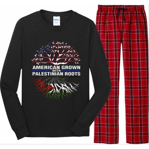 American Grown Palestinian Roots Palestine Flag Long Sleeve Pajama Set