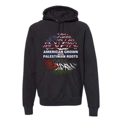 American Grown Palestinian Roots Palestine Flag Premium Hoodie