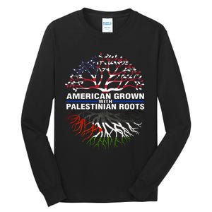 American Grown Palestinian Roots Palestine Flag Tall Long Sleeve T-Shirt