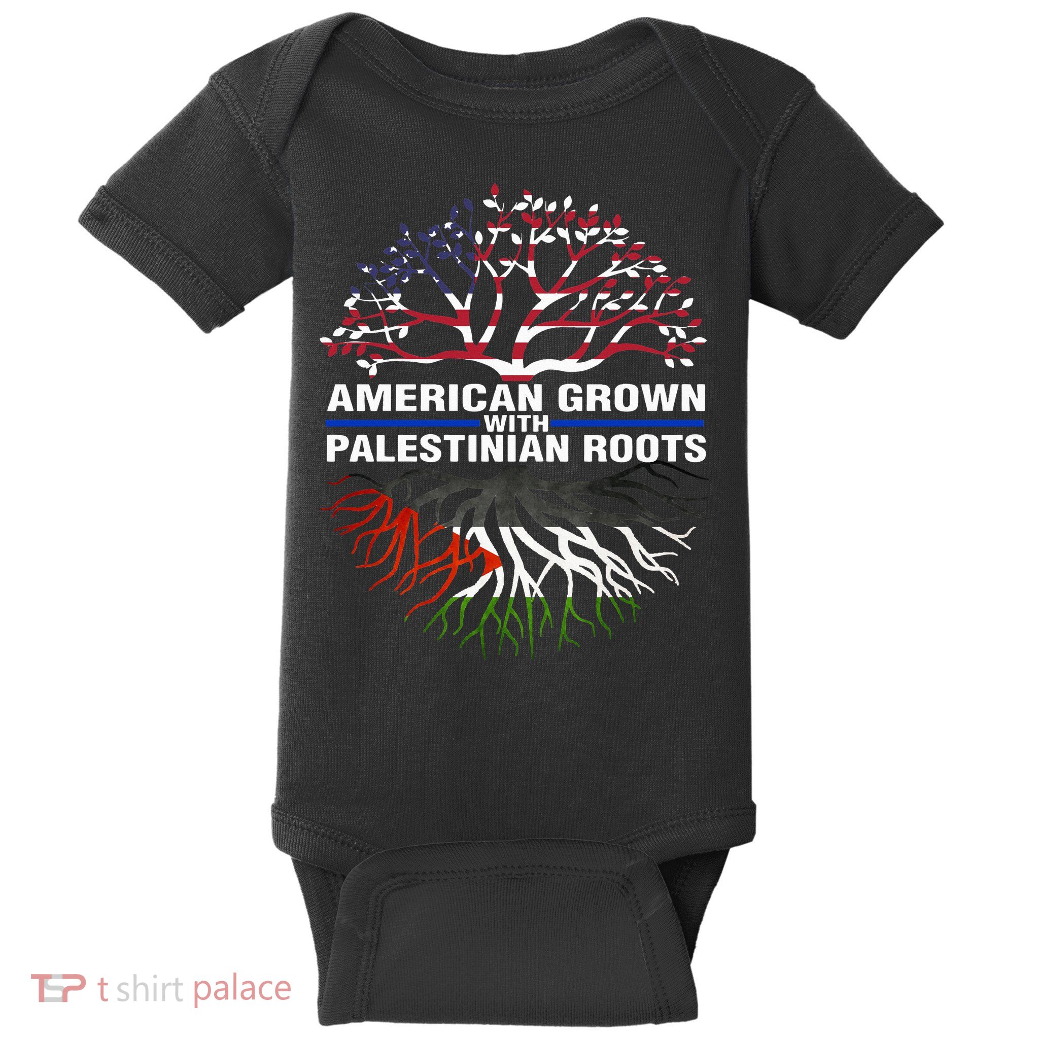 American Grown Palestinian Roots Palestine Flag Baby Bodysuit