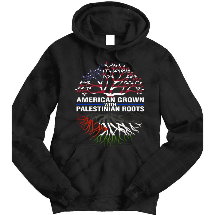 American Grown Palestinian Roots Palestine Flag Tie Dye Hoodie