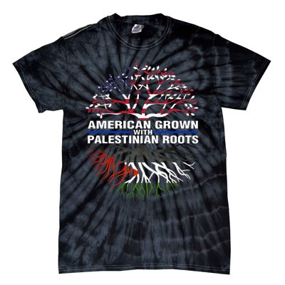 American Grown Palestinian Roots Palestine Flag Tie-Dye T-Shirt