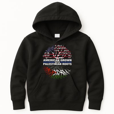American Grown Palestinian Roots Palestine Flag Kids Hoodie