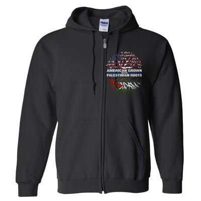 American Grown Palestinian Roots Palestine Flag Full Zip Hoodie