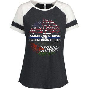 American Grown Palestinian Roots Palestine Flag Enza Ladies Jersey Colorblock Tee