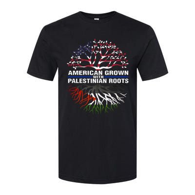 American Grown Palestinian Roots Palestine Flag Softstyle CVC T-Shirt