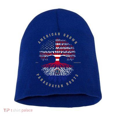American Grown Paraguayan Roots Paraguay Flag Meaningful Gift Short Acrylic Beanie