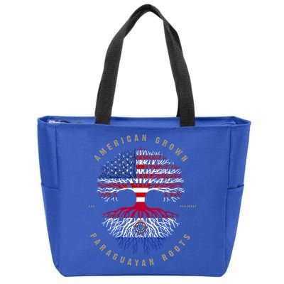 American Grown Paraguayan Roots Paraguay Flag Meaningful Gift Zip Tote Bag