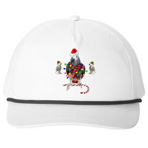 African Grey Parrot Funny Christmas Santa Hat On Gift Snapback Five-Panel Rope Hat