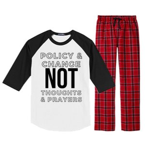 Anti Gun Policy & Change Not Thoughts & Prayers Wear Orange Raglan Sleeve Pajama Set