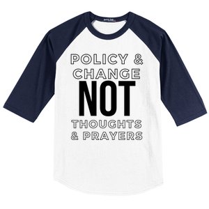 Anti Gun Policy & Change Not Thoughts & Prayers Wear Orange Baseball Sleeve Shirt