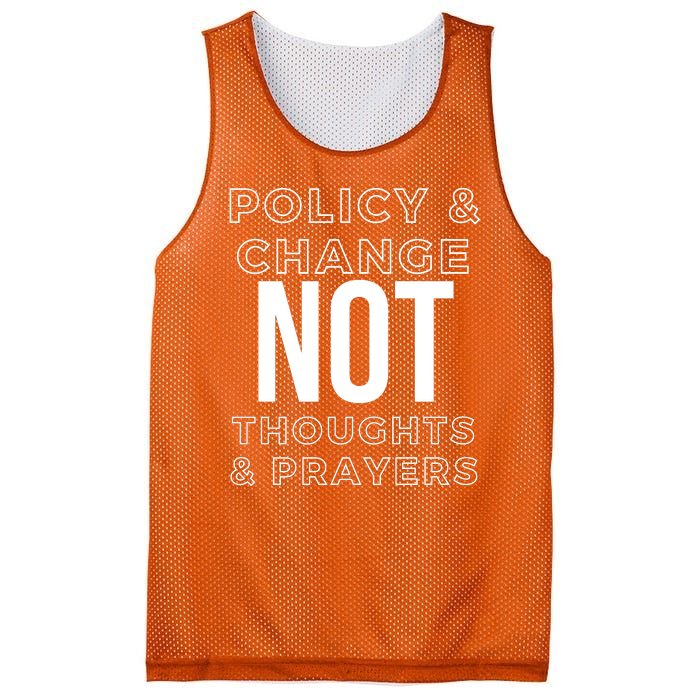 Anti Gun Policy & Change Not Thoughts & Prayers Wear Orange Mesh Reversible Basketball Jersey Tank