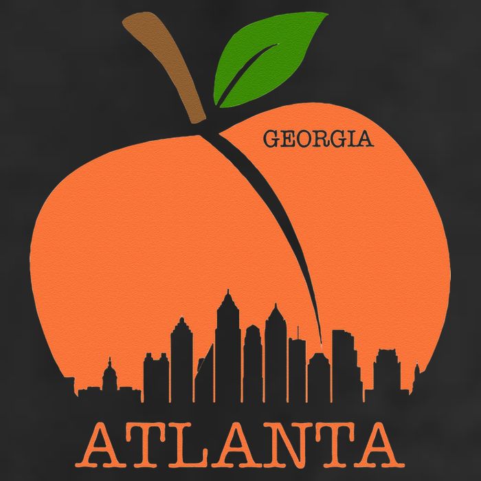 Atlanta Georgia Peach Skyline Beanie