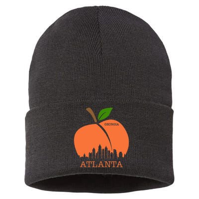 Atlanta Georgia Peach Skyline Sustainable Knit Beanie