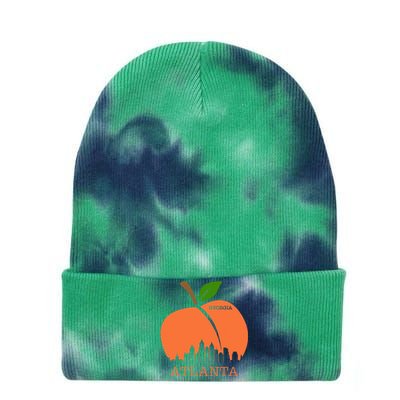 Atlanta Georgia Peach Skyline Tie Dye 12in Knit Beanie