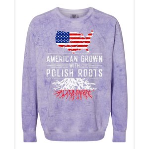 American Grown Polish Roots Pride Poland Colorblast Crewneck Sweatshirt