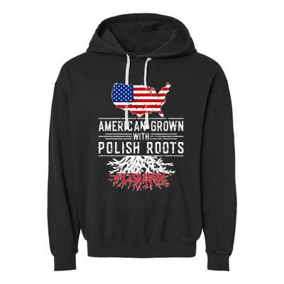 American Grown Polish Roots Pride Poland Garment-Dyed Fleece Hoodie