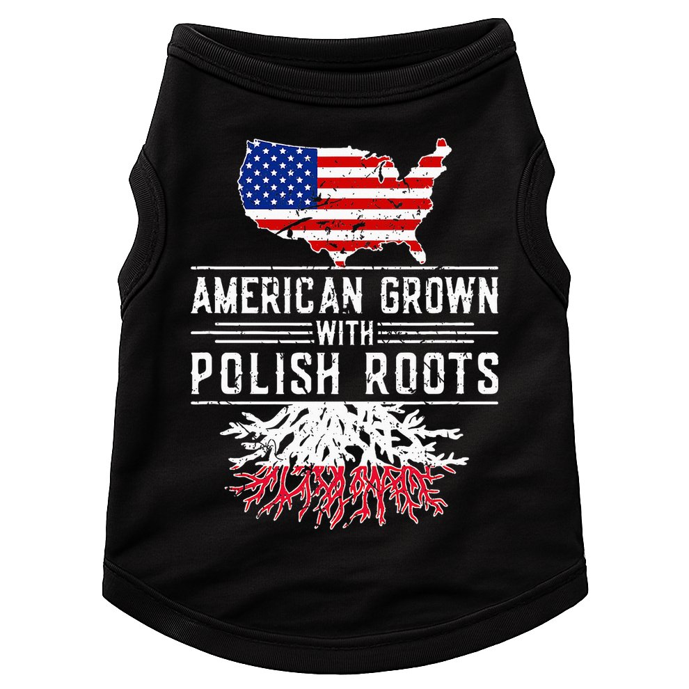 American Grown Polish Roots Pride Poland Doggie Tank