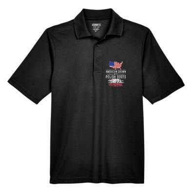 American Grown Polish Roots Pride Poland Men's Origin Performance Pique Polo