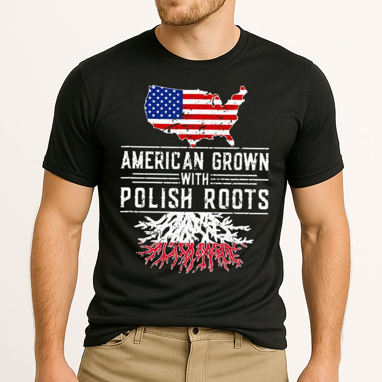 American Grown Polish Roots Pride Poland Cooling Performance Crew T-Shirt