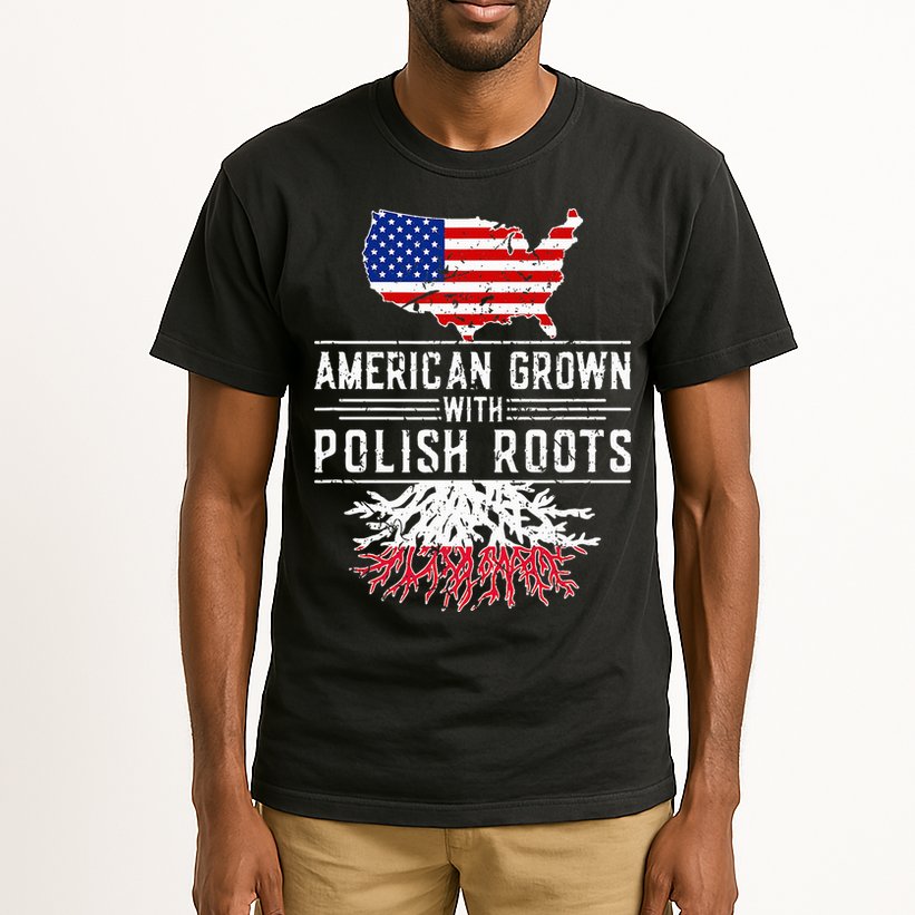 American Grown Polish Roots Pride Poland Tall T-Shirt