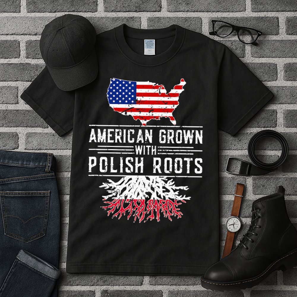 American Grown Polish Roots Pride Poland Tall T-Shirt